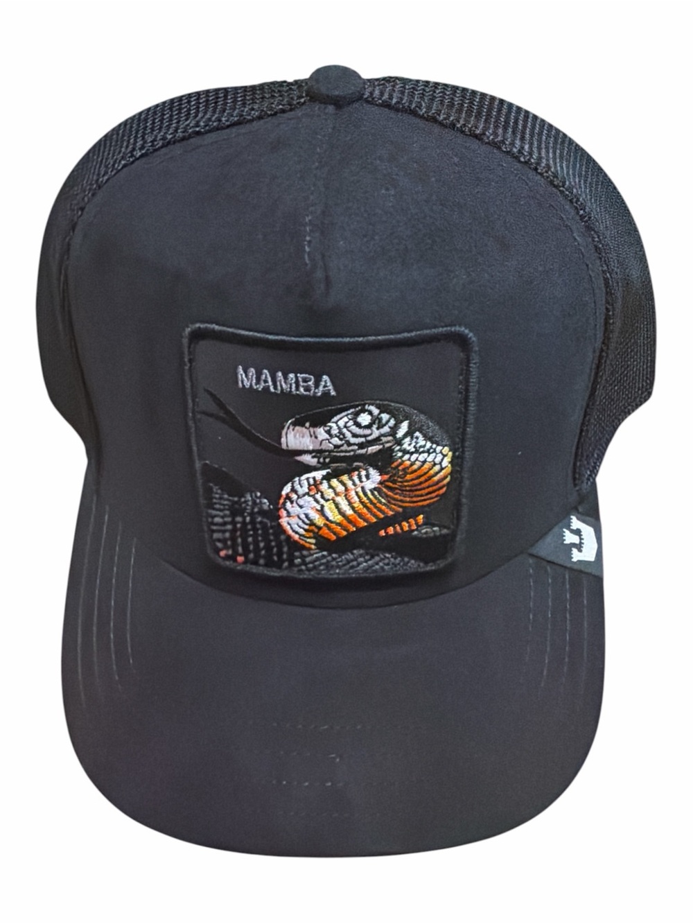 Suede Snake Trucker Hat Black Mesh Snapback Goorin Bros Mamba NWT